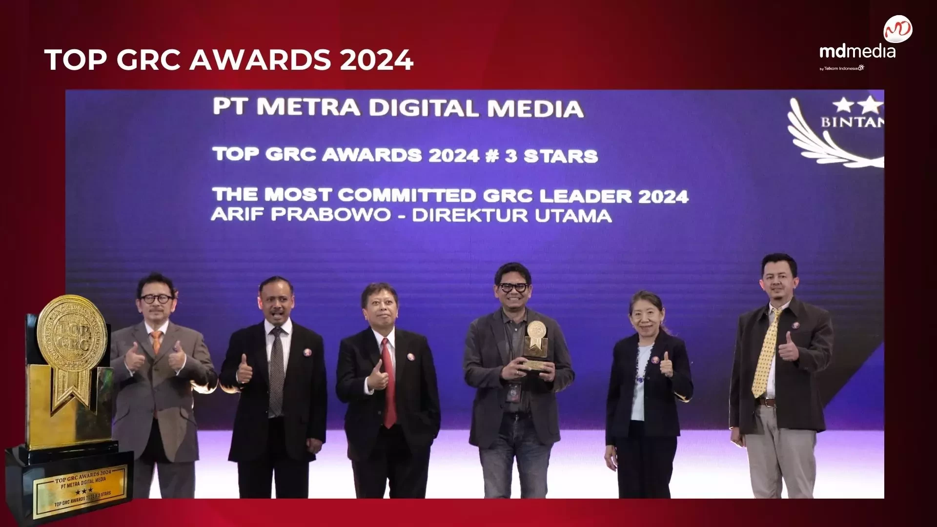 MDMedia sukses raih 2 Penghargaan TOP GRC Awards 2024